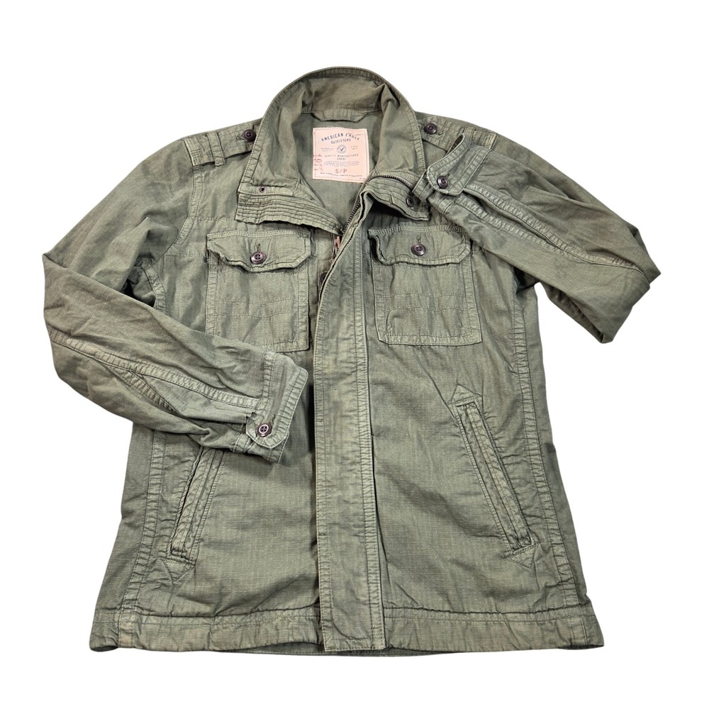 American Eagle Outfitters Field Jacket Mens Small Green Cotton Military Utility